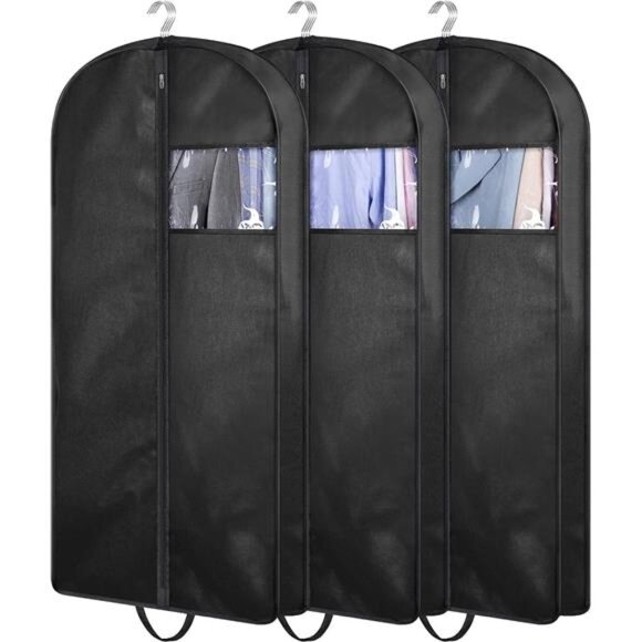Suit Garment Bags 3 Pack Hanging Closet Travel Coat Jacket Shirt Storage Covers - Picture 1 of 7